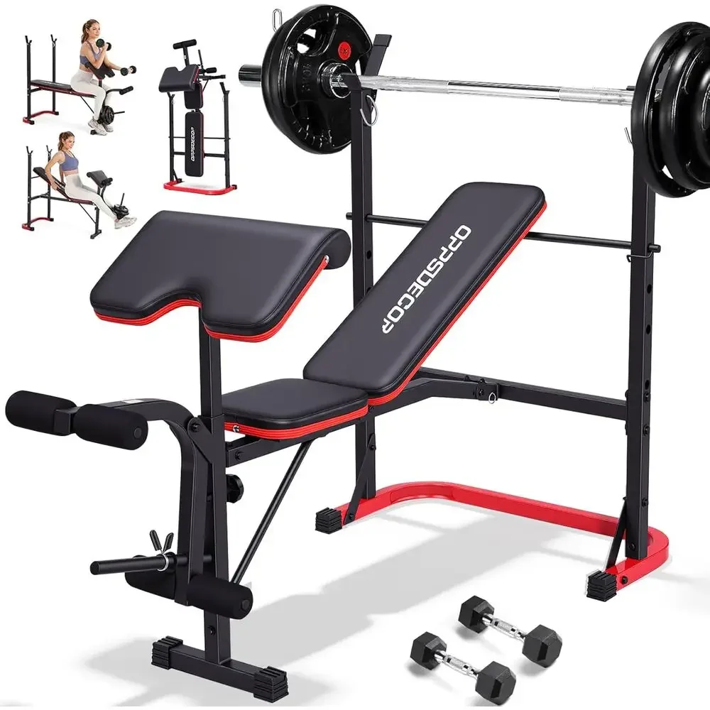 Home Gym Leg Extension - 8-in-1 Adjustable Weight Bench with Squat