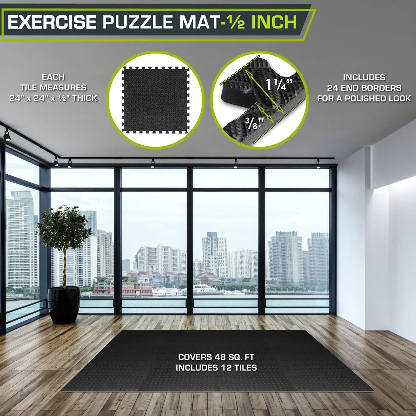 Home Gym For Toddlers - Gym Tiles 12 Pieces Interlocking Puzzle