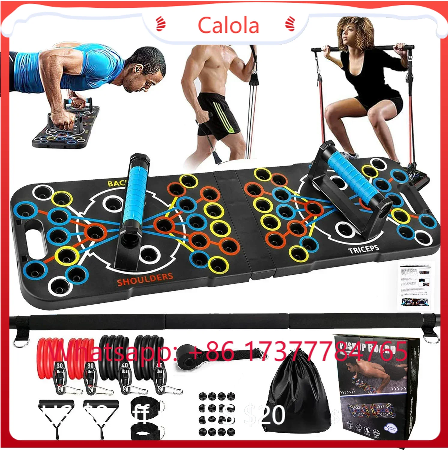 Home Gym Full Setup - Multifunctional Push Up Board Pilates Bar