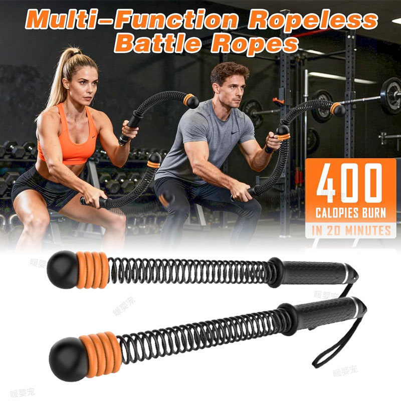 Home Gym Full Setup - Adjustable Resistance Ropeless Battle Rope Ropeless
