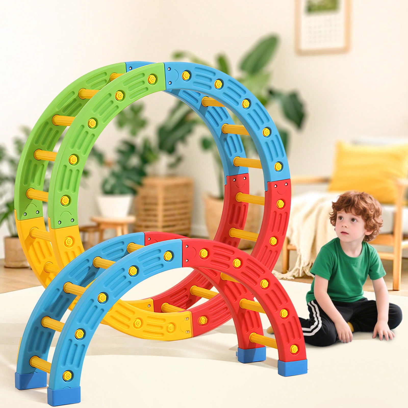 Home Gym For Toddlers - GCCSJ 2-In-1 Foldable Toddler Climbing Toys