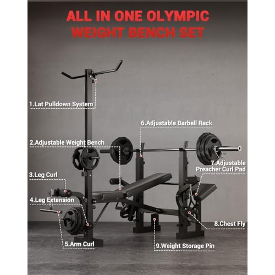 Home Gym 8-in-1 Foldable Weigh - đánh giá và giá Home Gym Leg Extension
