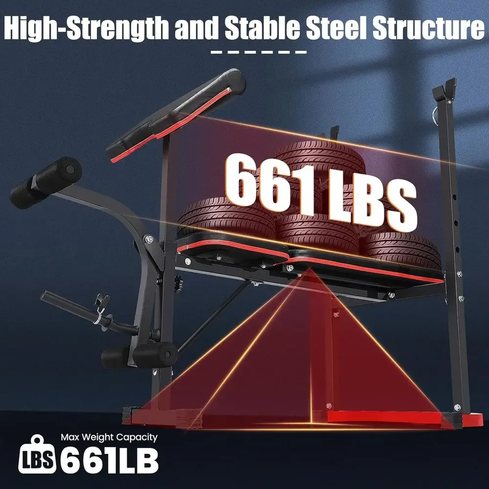 8-in-1 Adjustable Weight Bench - đánh giá và giá Home Gym Leg Extension