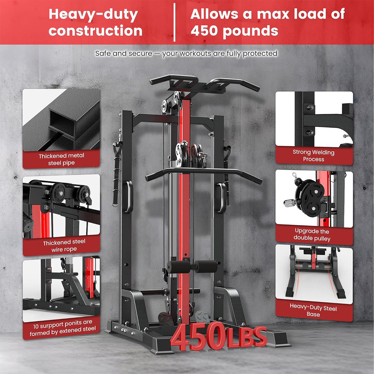 Pooboo Home Gym Machine - High - đánh giá và giá Pulley Home Gym