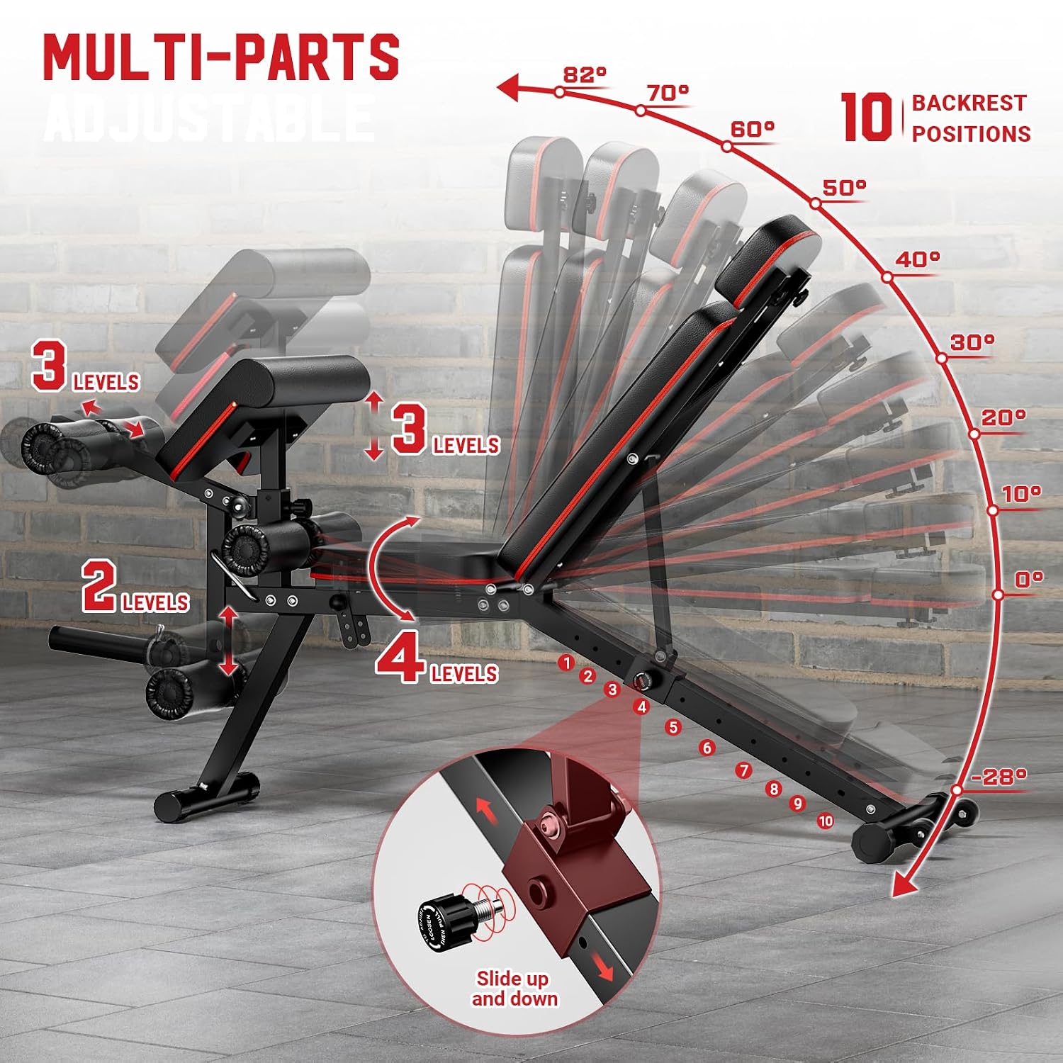 Adjustable Weight Bench with L - đánh giá và giá Home Gym Leg Extension