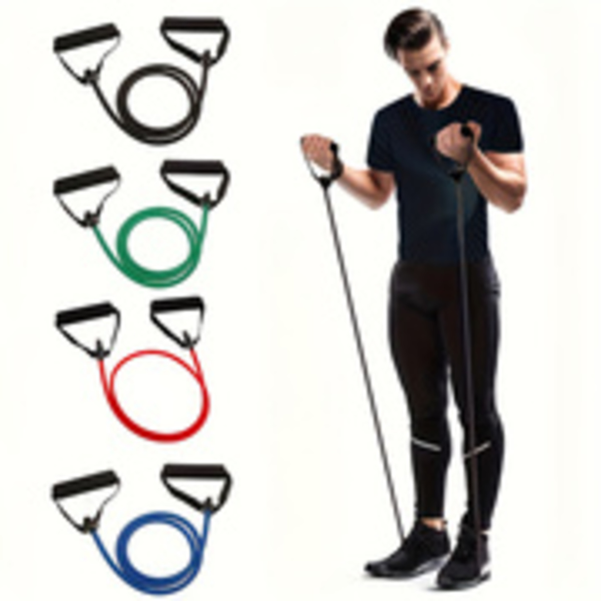 TPE Resistance Bands with Hand - đánh giá và giá Home Gym Full Setup
