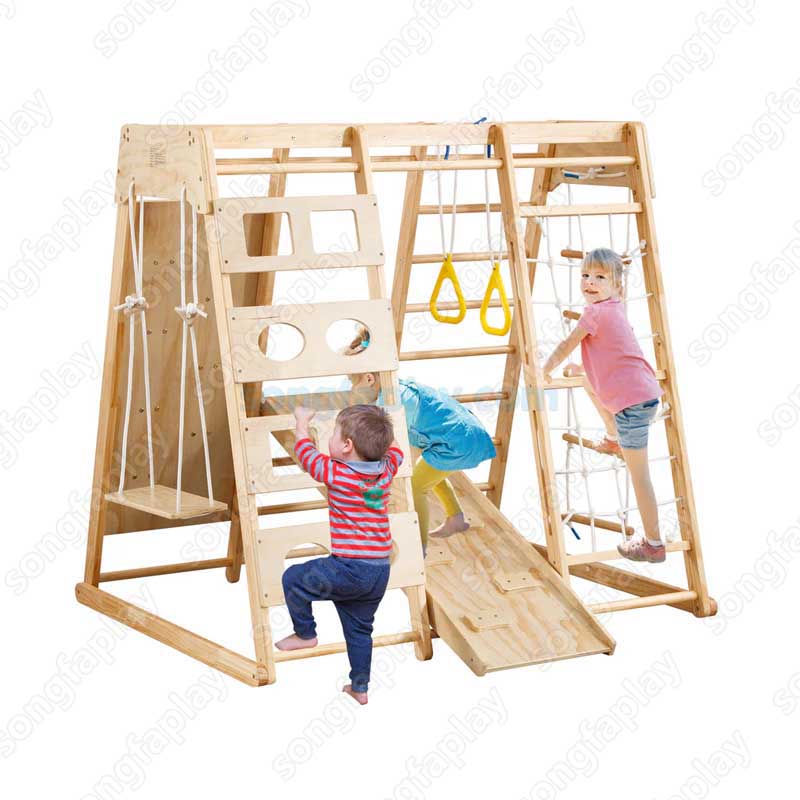 Kids Wooden Climbing Frame, In - đánh giá và giá Home Gym For Toddlers