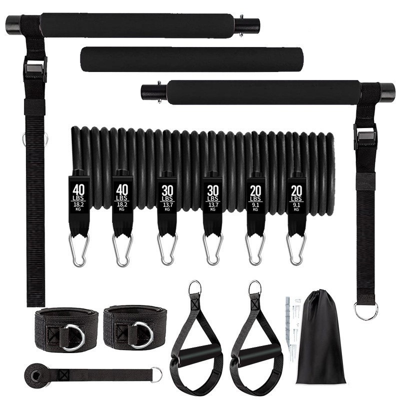 180lbs Resistance Bands with A - đánh giá và giá Home Gym Full Setup