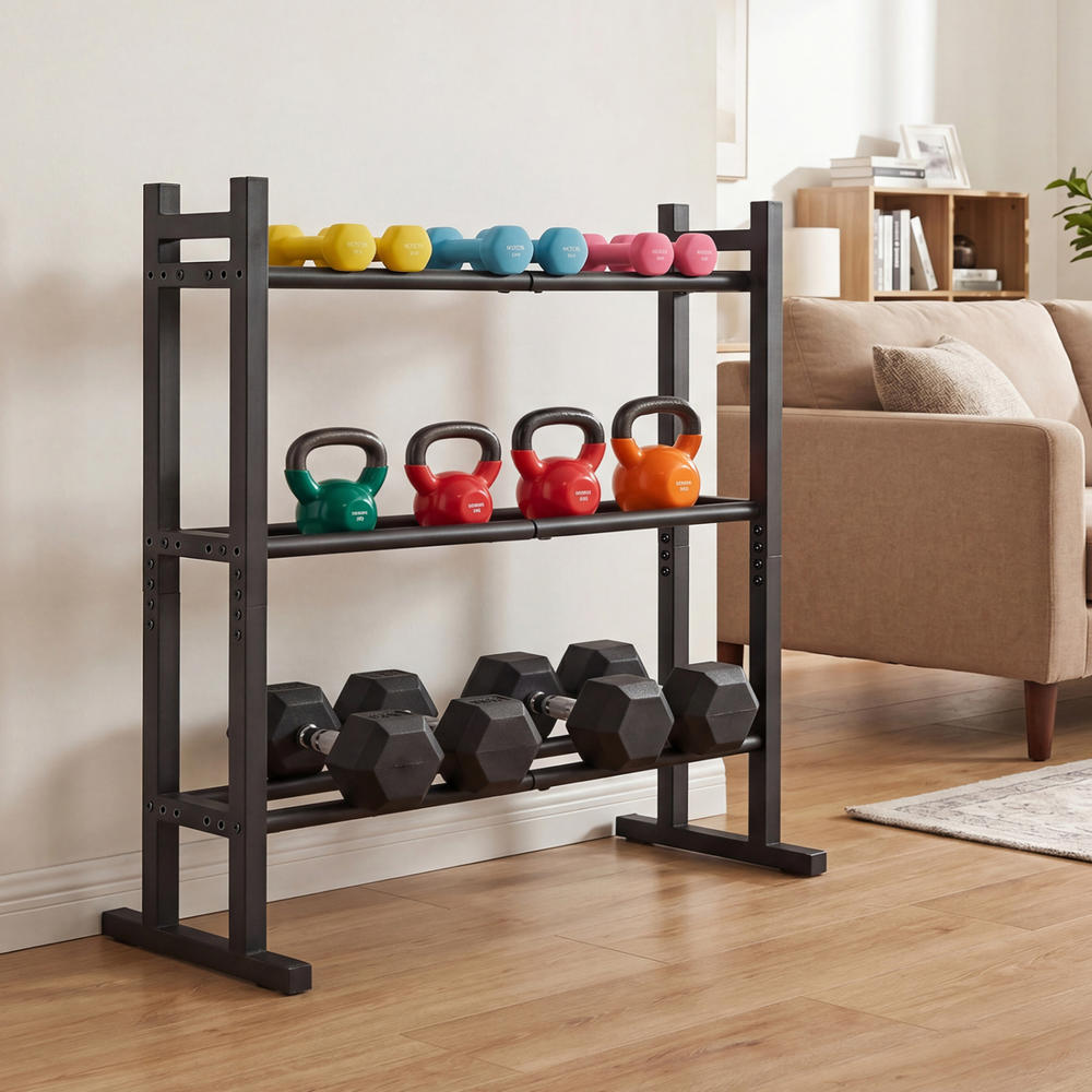 Heavy Duty 3-Tier Dumbbell Rac - đánh giá và giá Home Gym Training